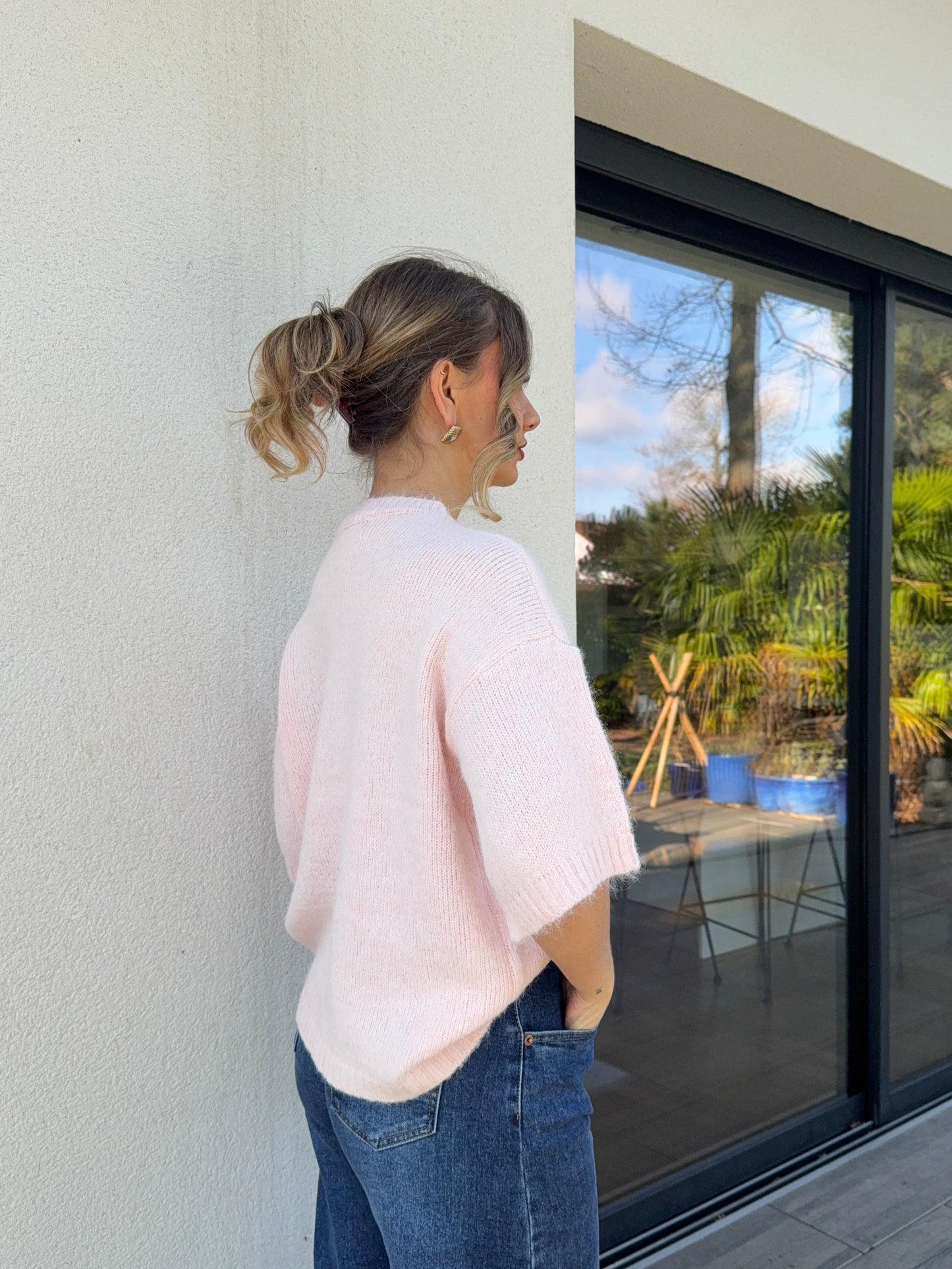 Pull sans manches - rose
