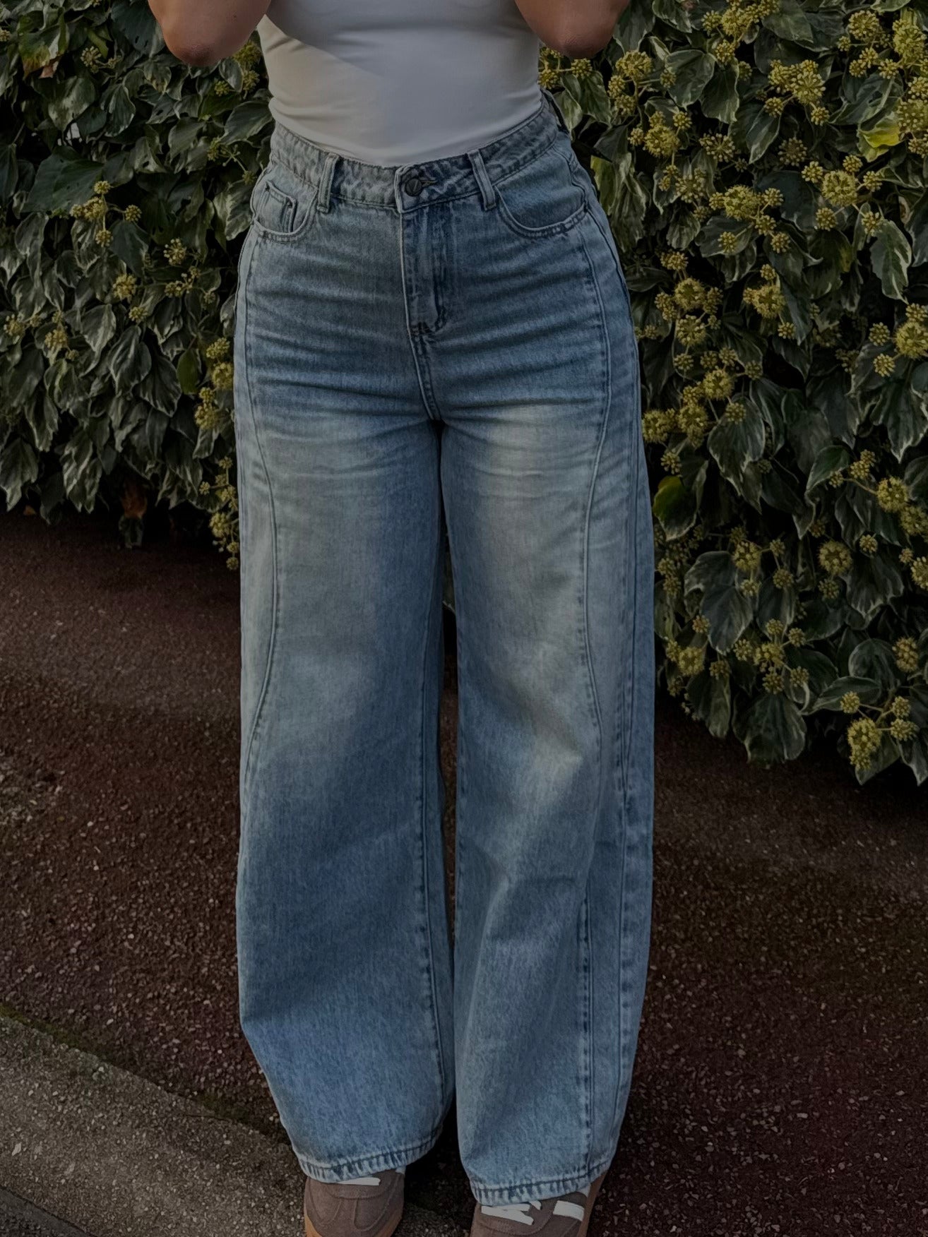 Jean wide leg effet vintage