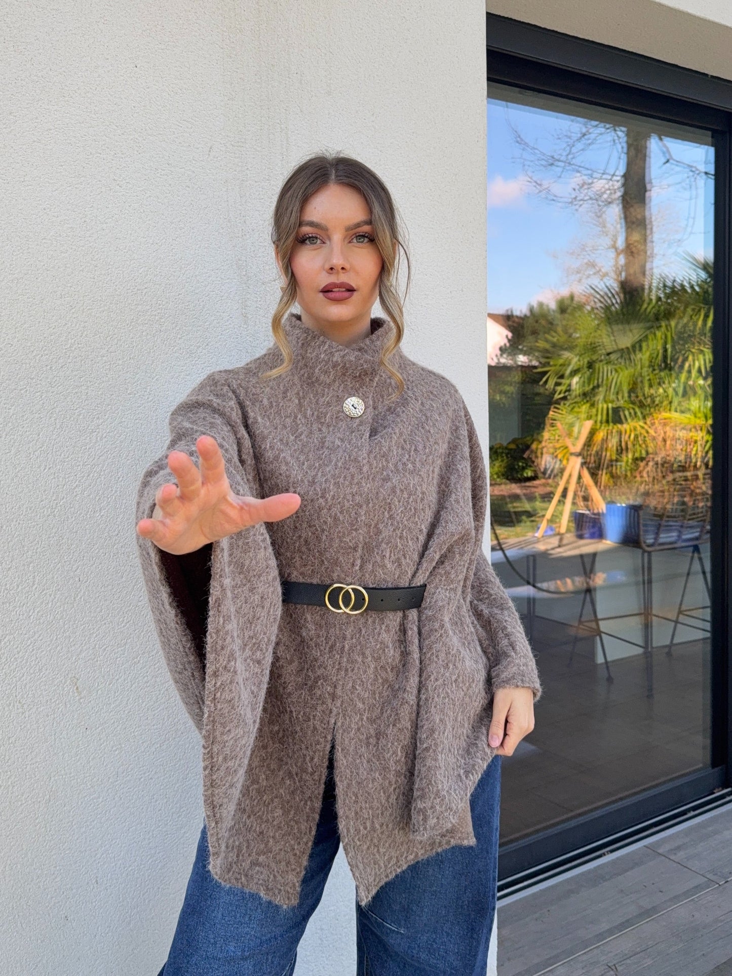 Veste cape - marron