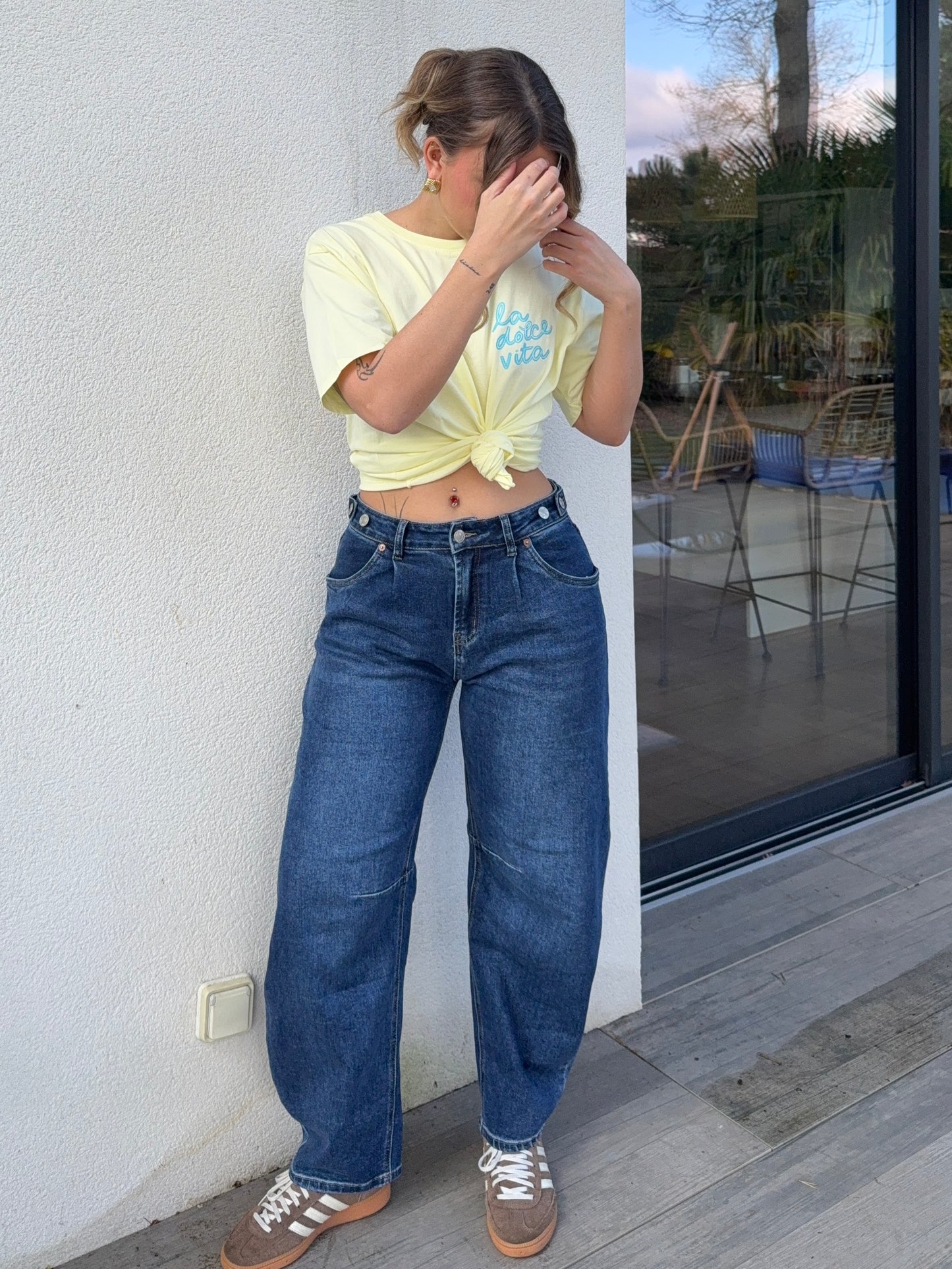 Jean ballon - taille haute