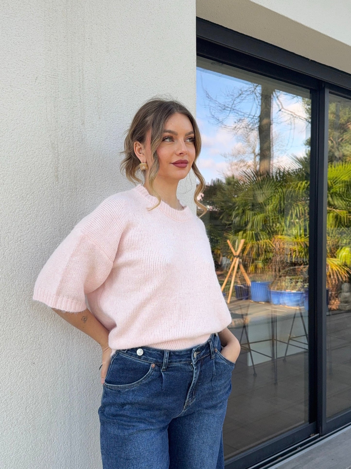 Pull sans manches - rose