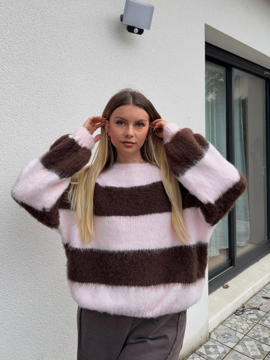 Pull oversize - rose/marron
