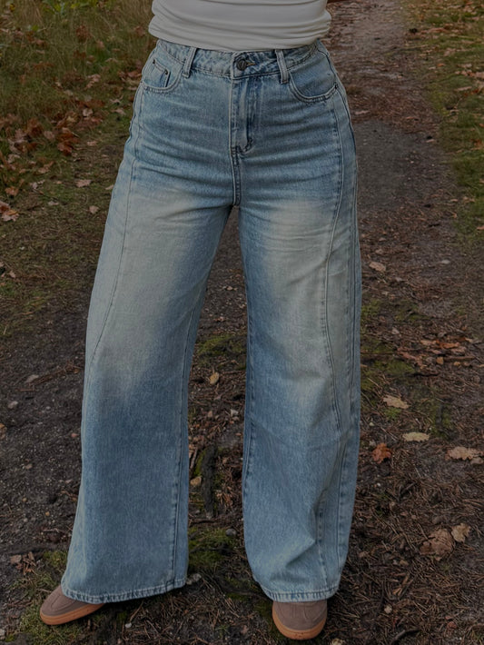 Jean wide leg effet vintage