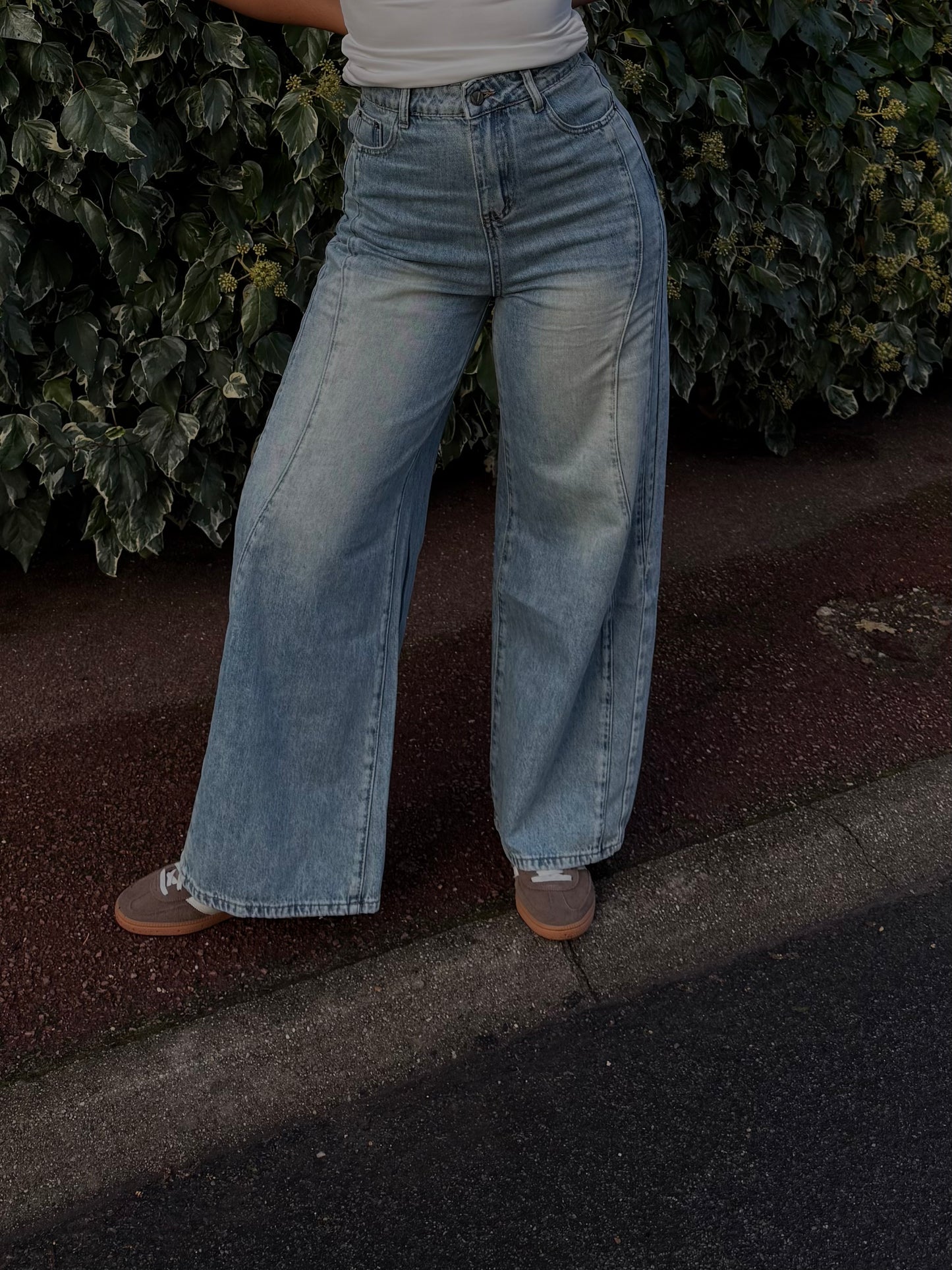 Jean wide leg effet vintage